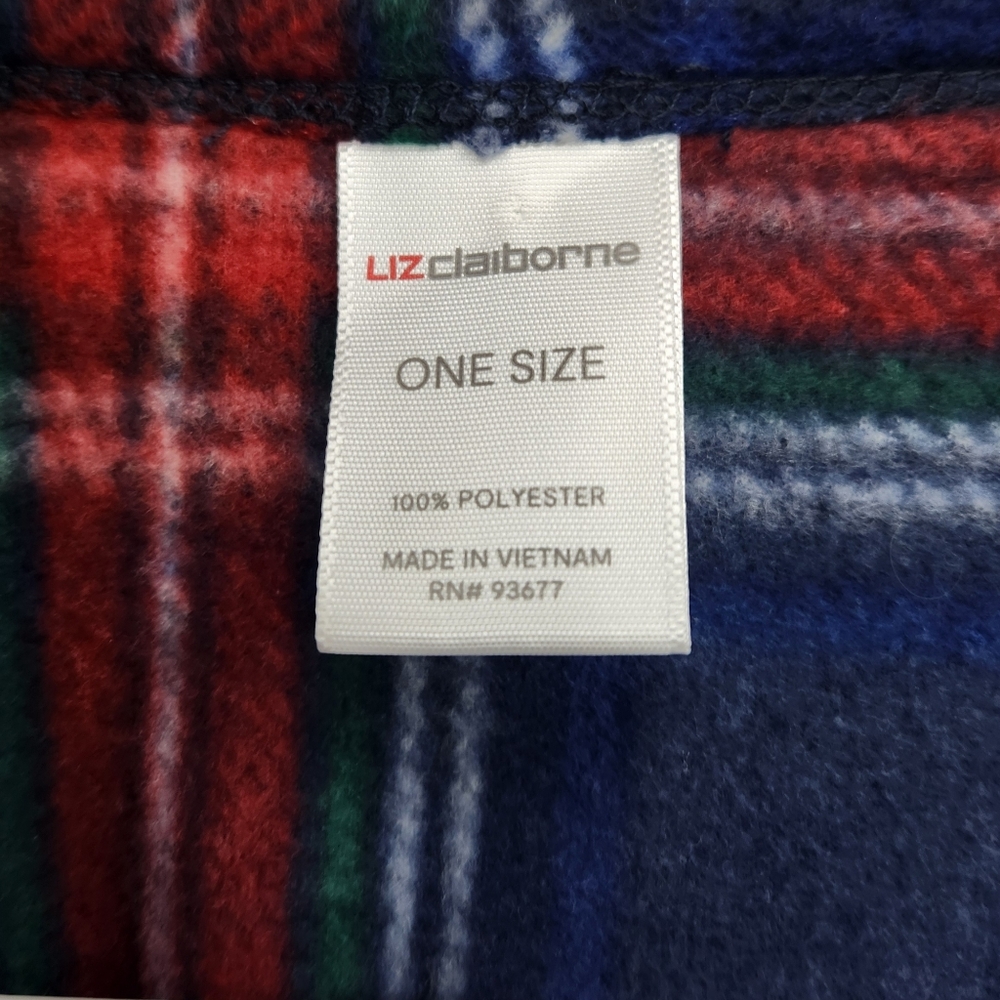 Women's Liz Claiborne Plaid Poncho Onesize - Picture 7 of 8